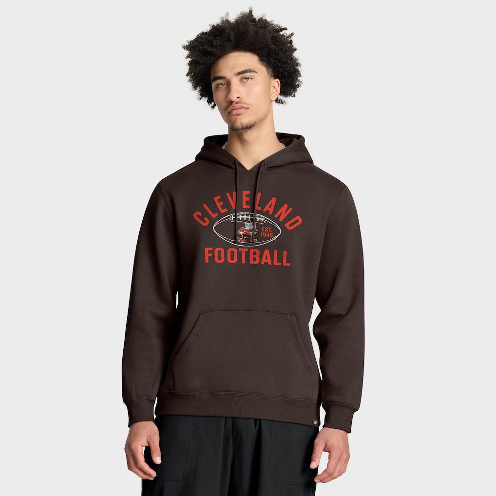 Men 2026 NFL Cleveland Browns brown Hoodie hooded style 02